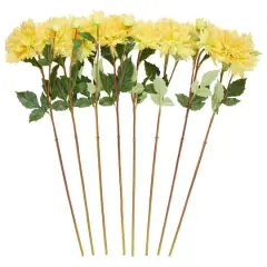 31.5" Yellow Dahlia Artificial Flower Stem, 8ct.