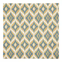 Blue and Yellow Ikat 10" x 10" Cotton Twill Napkin