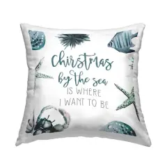 Stupell Industries Christmas by the Sea Throw Pillow