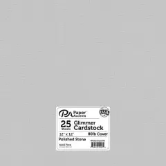 PA Paper&trade; Accents 12" x 12" 80lb. Glimmer Cardstock, 25 Sheets Polished Stone