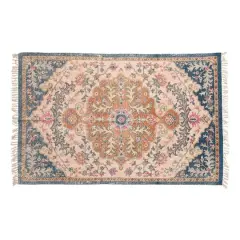 Hello Honey&reg; Multicolor Woven Cotton Distressed Print Rug, 4ft. x 6ft.