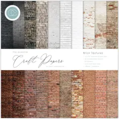 Craft Consortium Double-Sided Paper Pad 12" x 12" 30 ct. Brick Textures, 20 Designs