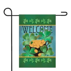 Welcome Pot of Gold Garden Flag