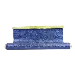 JAM Paper Windsor Cameo Floral Foil Wrapping Paper, 20" x 30ft. Navy