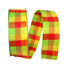 The Ribbon Roll 1.5"x 25yd. Wired Check Clark Ribbon Style 4