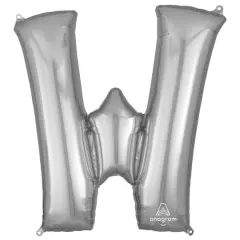 32" Silver Letter Foil Balloon W