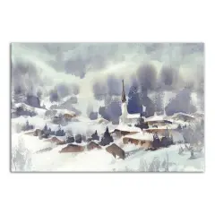 Winter Abstract Landscape Canvas Wall Art