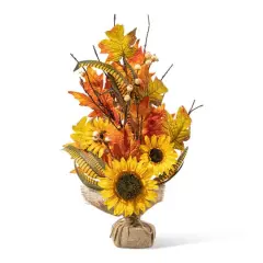 Glitzhome&reg; 21" Fall Sunflower Leaf Table Tree