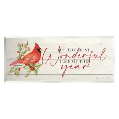 Stupell Industries Most Wonderful Time Cardinal Wall Plaque Art