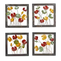 Multicolor Metal Traditional Floral Wall D&eacute;cor Set, 4ct.
