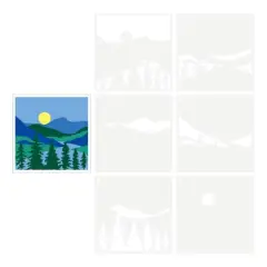 Lake Landscape Layering Stencils by Recollections&trade;