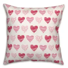 Tri Hearts Throw Pillow
