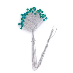 JAM Paper Rinestone Quintet, 12ct. Sea Blue with Silver Stem