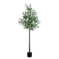 6ft. Potted Pre-Lit Artificial Olive Tree with Warm White LED Lights