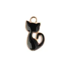 John Bead Sweet & Petite Retro Cat Charms, 10ct. Black
