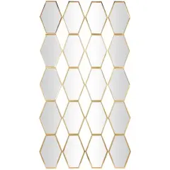 Gold Diamond & Hexagon Wall Mirror