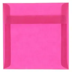 JAM Paper 8.5" x 8.5" Translucent Vellum Invitation Envelopes, 25ct. Magenta Pink