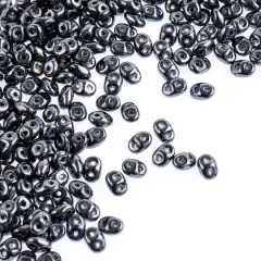 Superduo Two-Hole Czech Glass Beads Hematite