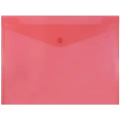 JAM Paper 9.75" x 13" Plastic Snap Closure Envelopes, 12ct. Red