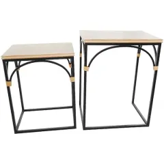 Black Metal Arched Accent Table Set