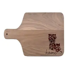 17" Floral Home State Walnut Paddle Cutting Board Louisiana