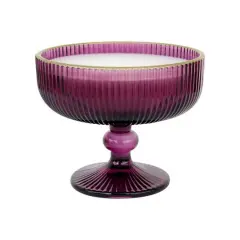 7oz. Harvest Pomegranate Scented Vintage Glass Candle Dark Purple