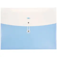 JAM Paper 9.75" x 13" Two-Tone Light Blue Plastic Button & String Tie Closure Envelopes, 12ct.