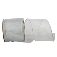 Reliant 2.5" x 10yd. Silver Mesh Value Wired Ribbon