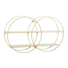 CosmoLiving by Cosmopolitan Gold Metal Contemporary Wall Shelf, 18" x 30" x 6"