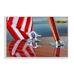 Stupell Industries Flag On Boat Hull Framed Giclee Art White