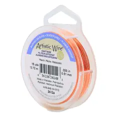Artistic Wire&reg; 24 Gauge Silver Plated Tarnish Resistant Colored Copper Craft Wire, 15yd. Peach