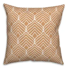 Orange Geo Leaf Pattern Indoor/Outdoor Pillow