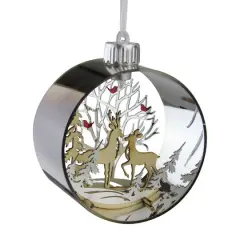 5" Pre-Lit Silver Woodland Animals Christmas Ornament