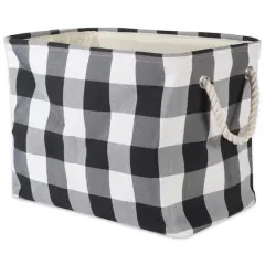 DII&reg; Medium Buffalo Check Polyester Rectangle Bin Black/White