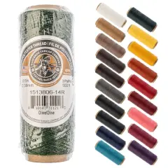 Gudebrod 0.015" 3 Ply Waxed Thread, 500ft. Olive