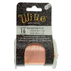 The Beadsmith&reg; Wire&trade; Elements 16 Gauge Tarnish-Resistant Wire Rose Gold