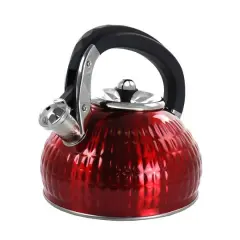 MegaChef 3L Red Stovetop Whistling Kettle