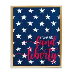 Stupell Industries Sweet Land Of Liberty Americana Floater Framed Art Gold