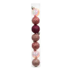 7 Pack 1.5" Pink Shatterproof Ball Ornaments by Ashland&reg;