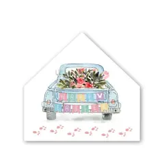 Easter Truck 12" x 12" House Shaped Canvas
