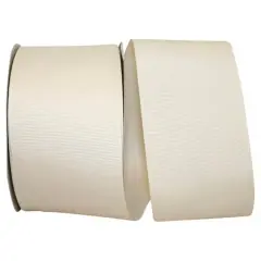 JAM Paper 3" Grosgrain Texture Wired Ribbon Antique White