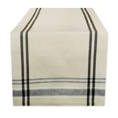 DII&reg; 108" French Stripe Table Runner White/Black