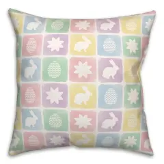 Easter Block Pattern 18" x 18" Throw Pillow