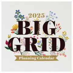 TF Publishing 2025 Big Grid Floral Wall Calendar