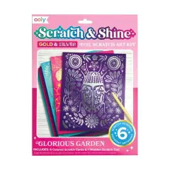 OOLY Scratch & Shine Glorious Garden Foil Scratch Art Kit