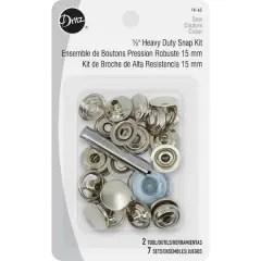 Dritz&reg; Nickel-Plated Brass Heavy Duty Snap Kit, 15mm