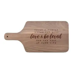 17" Love & Be Loved Walnut Paddle Cutting Board