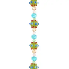 Green Lampwork Glass Bumpy Round Beads by Bead Landing&trade;
