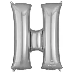 32" Silver Letter Foil Balloon H