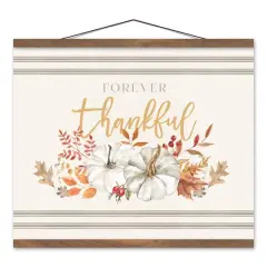 Forever Thankful 16" x 20" Teak Hanging Canvas